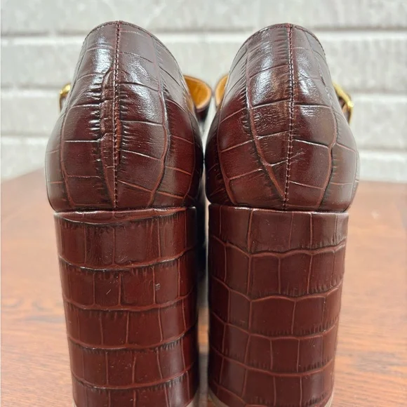 Sezane Monique High Mary Janes Brown Croco - Size 40 - Picture 7 of 10